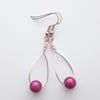 Hot Pink Miracle Swing Bead Earrings 