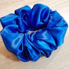 Handmade royal blue satin scrunchie