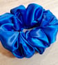 Handmade royal blue satin scrunchie - Image 1
