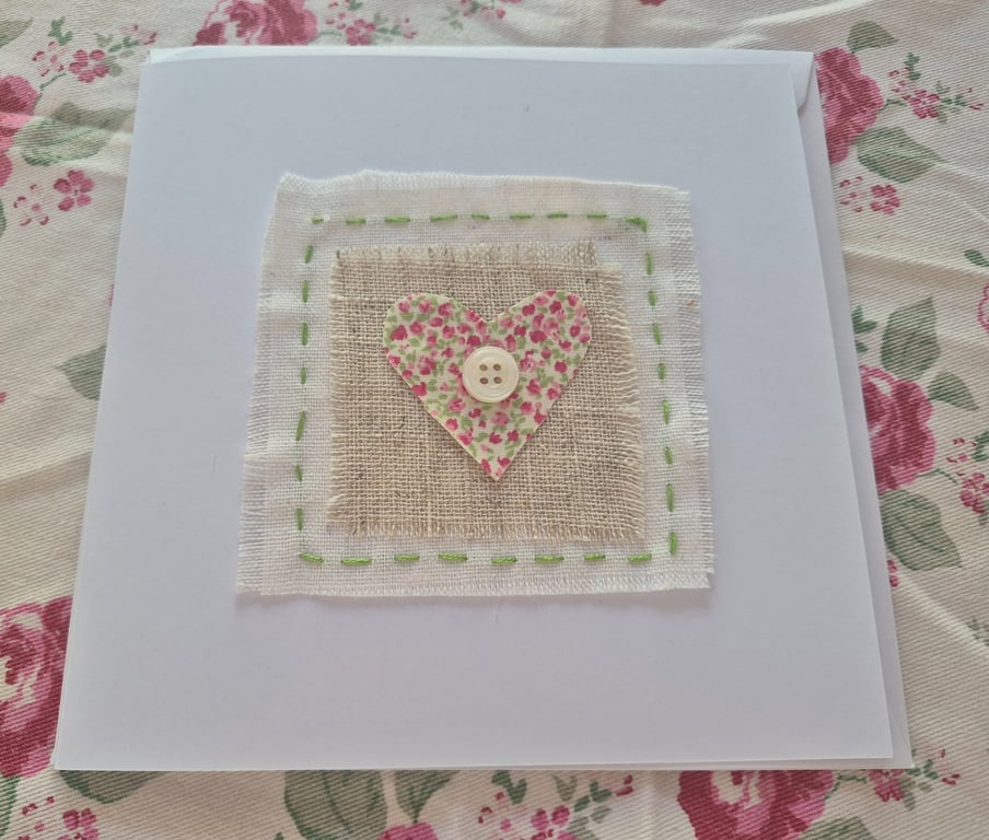 Handmade blank card using pretty materials