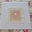 Handmade blank card using pretty materials