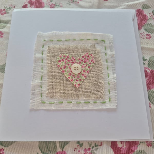 Handmade blank card using pretty materials