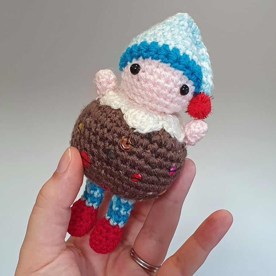 Blue Christmas Pudding Person