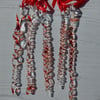 Clear and Red Glass flameworked Icicles (set of Five)