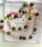 Freshwater Baroque Pearl Multi-coloured Necklace  Traditionally knotted in silk - Image 1
