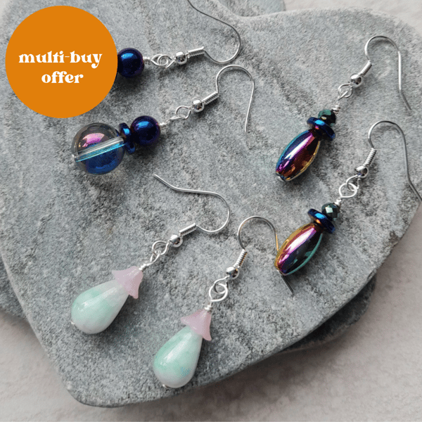 3 Pairs Of Silver Plated Earrings