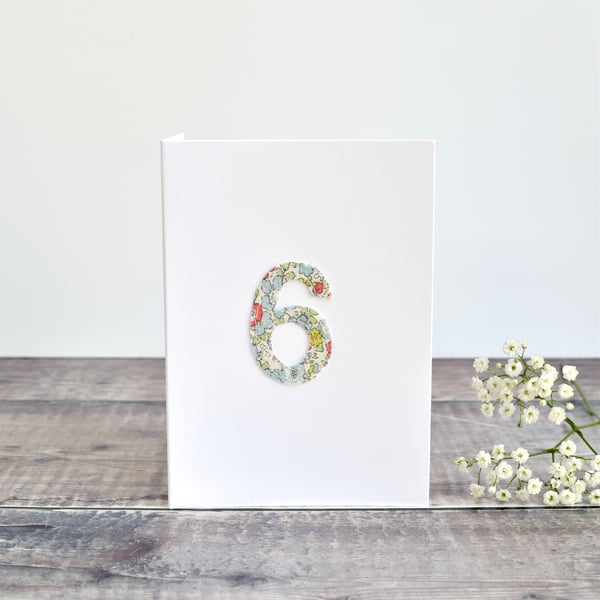 6th Birthday card, age 6 card, card for 6 year old, 6th Anniversary card