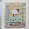 Little Lamb hand-stitched card for early years birthday, newborn or Easter
