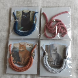 Cat lover gift Easter necklace adjustable choice of 5 cat themed