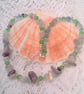 Fluorite Gemstone Chip Bead and Green Crystal Necklace, Gift for Her, Gemstones - Image 8