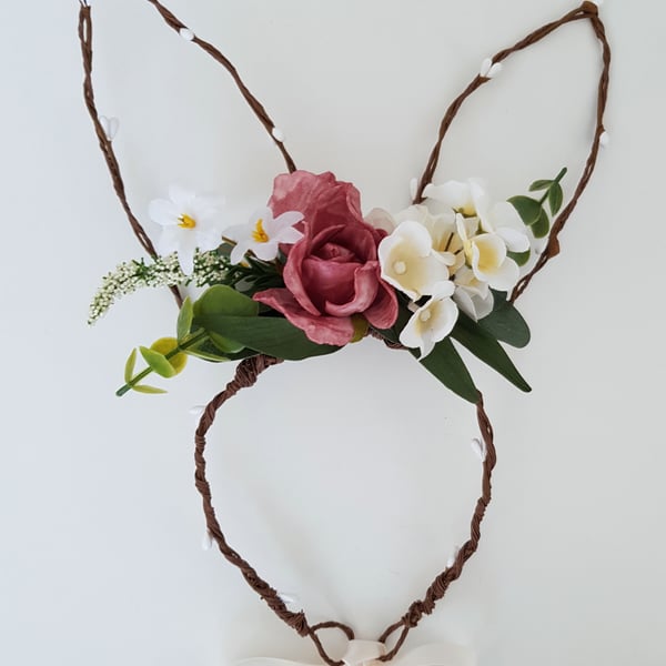 Easter bunny ears headband, birthday headband, photo shoot hair accessory 