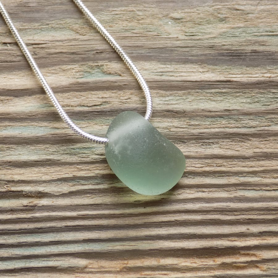 Natural sea glass jelly sweet pendant 