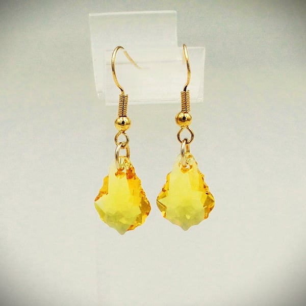 Pretty sunshine yellow crystal earrings   Stocking fillers
