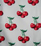 Medium Cream Christmas Stocking with Retro Cherry Print  - Image 3