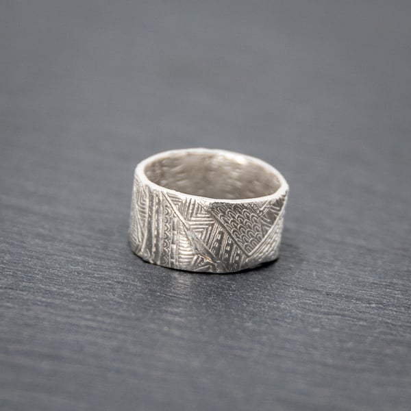 Patterned Silver Ring (FSR7)