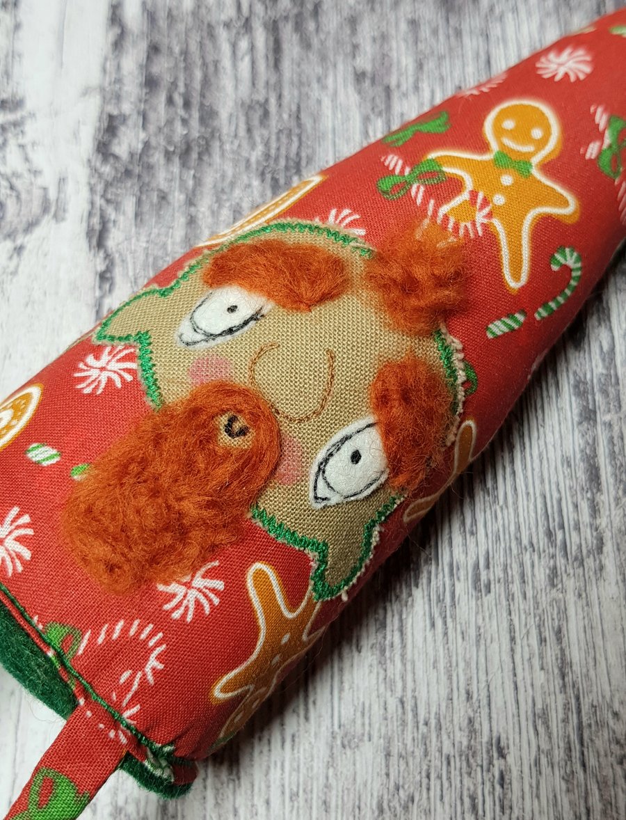Christmas Gnome in Gingerbread Print with Dark Ginger Beard