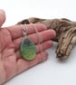 Teardrop Tree Design Fused Glass Pendant, Sterling Silver - Image 6