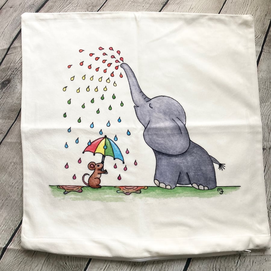 Perfectly Imperfect - Rainbow Rain Ellie Cushion Cover 