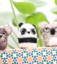 Woolly Panda Bear Bookmark - Needle Felt Felted Handmade Wool Book Accessory - Image 9