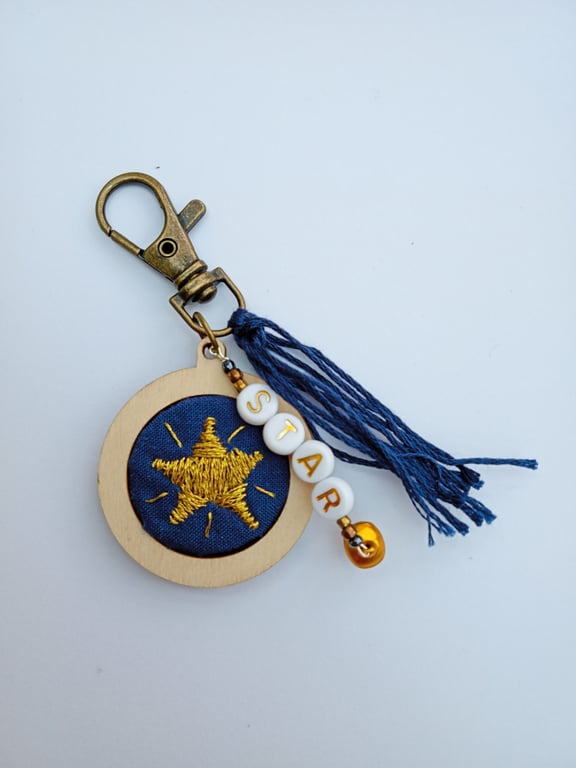 Star Keyring or Bag Charm