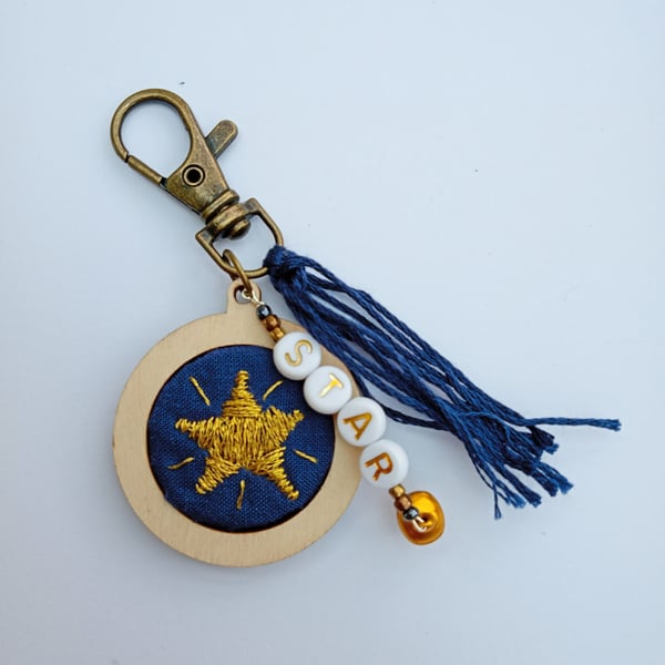 Star Keyring or Bag Charm