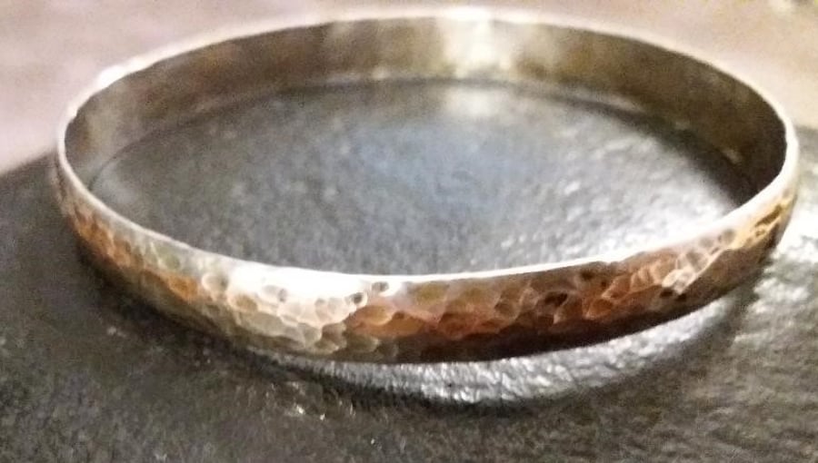 Beaten silver bangle