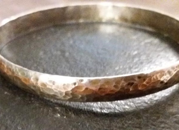 Beaten silver bangle