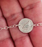 Chicken Engraved Sterling Silver Coin Bracelet - Image 2
