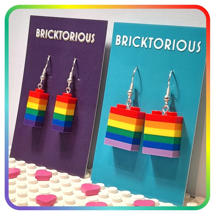 Image of Lego Rainbow Earrings