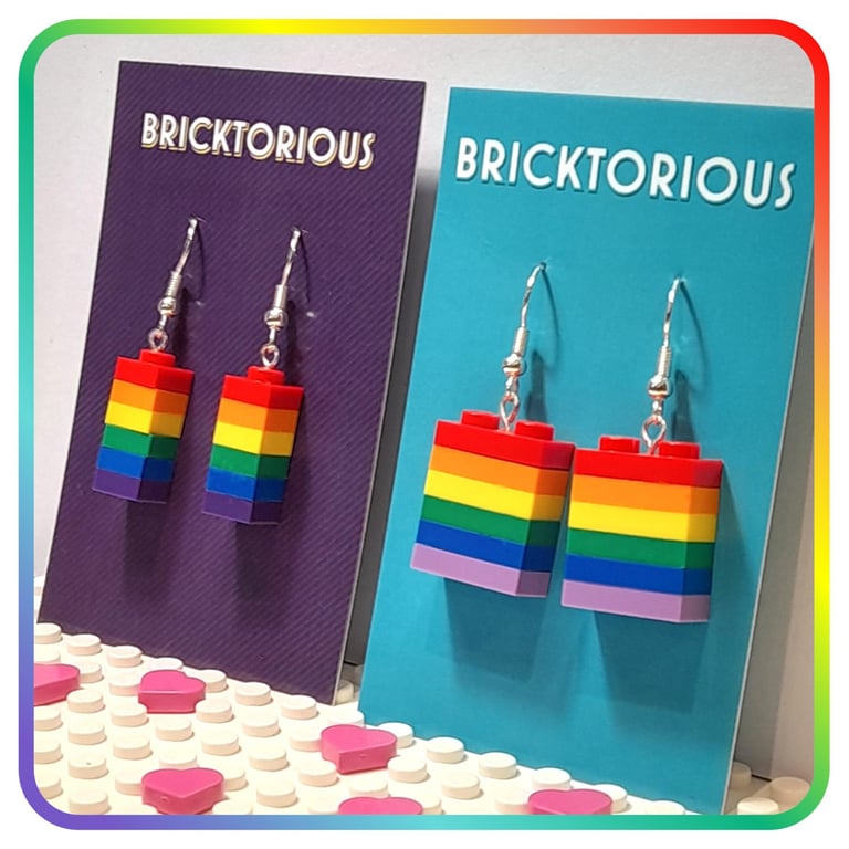 Lego Rainbow Earrings