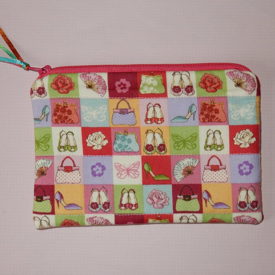 Pretty quilted zip pouch