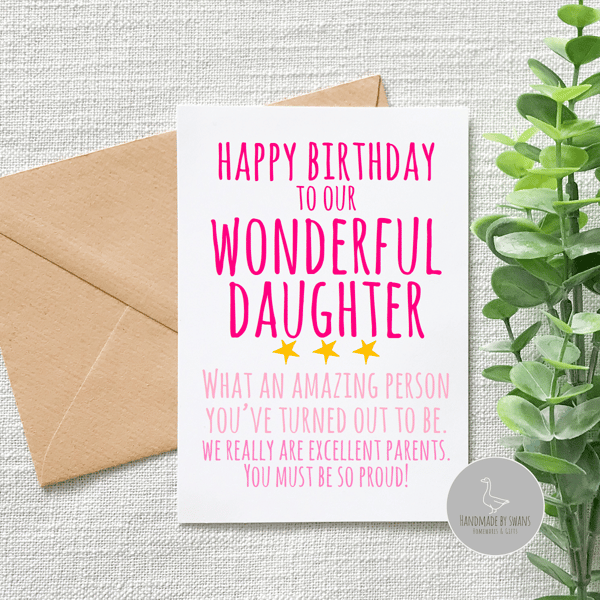 Happy birthday to a wonderful daughter greeting card