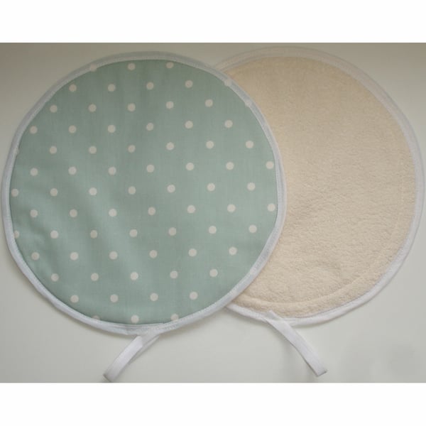 Aga Hob Lid Covers Duck Egg Polka Dot Mats Pads With Loops Surface Savers