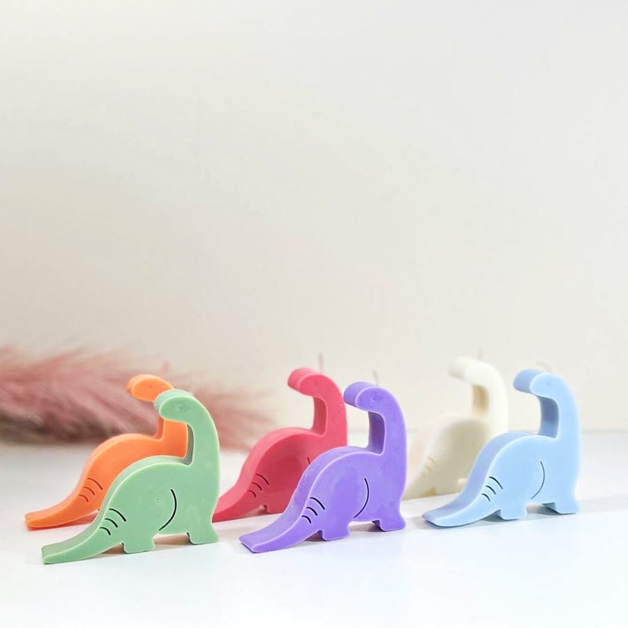 Brontosaurus Dinosaur Candle - Apatosaurus Cake Topper Candles - Jurassic Gifts