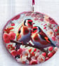 Goldfinches decoupage log slice wall decoration. - Image 2