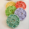 Set of five handmade ceramic buttons
