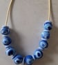 POLYMER CLAY BLUE MARBLE NECKLACE - FREE UK SHIPPING  - Image 1