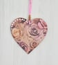 Glitter Roses: Decoupaged Wooden Hanging Heart 15cm (6") - Image 3