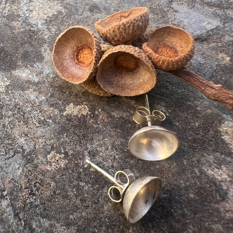 Silver Acorn Stud Earrings
