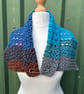 Blue grey and brown texture and lace handmade crochet neck warmer collar - Image 5