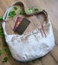 Dumpling Cross Body or Shoulder Bag, Sling Bag, Champagne Gold Chenille. 