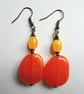 Orange and Yellow Fun Summer Dangle Drop Earrings