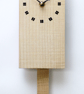 Wooden Pendulum Wall Clock in ripple sycamore & inlaid ebony Squares - Image 7