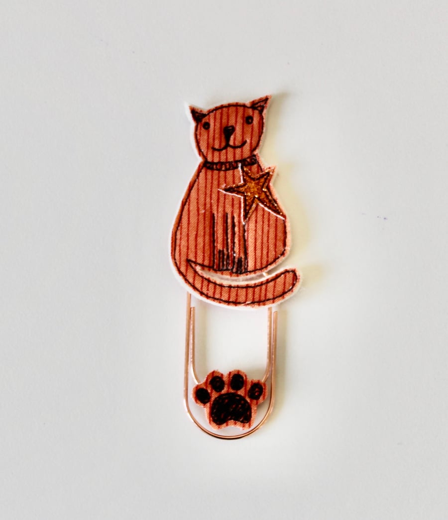 'Marmalade Cat' - Handmade Bookmark