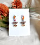 Tiered Geometric Half Moon Autumn Earrings - Image 8