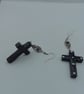 Black cross drop earrings  - Image 3