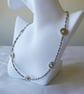 Tibetan Silver Fancy Tube Bead Necklace with Dragon Eye Feature Beads - Image 4