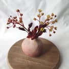 Round Textured Bud Vase, Solace Vessel, Wabi Sabi Pottery, Rustic Home Decor