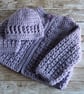 Crochet Lilac Blanket Hat Cardigan and Booties - Image 7