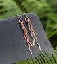 Hammered Copper Zigzag Dangle Earrings - Image 4